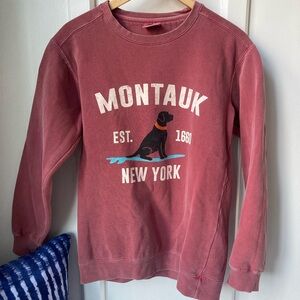 Comfort Colors | Montauk New York Dog Graphic Sweatshirt - Faded Rose